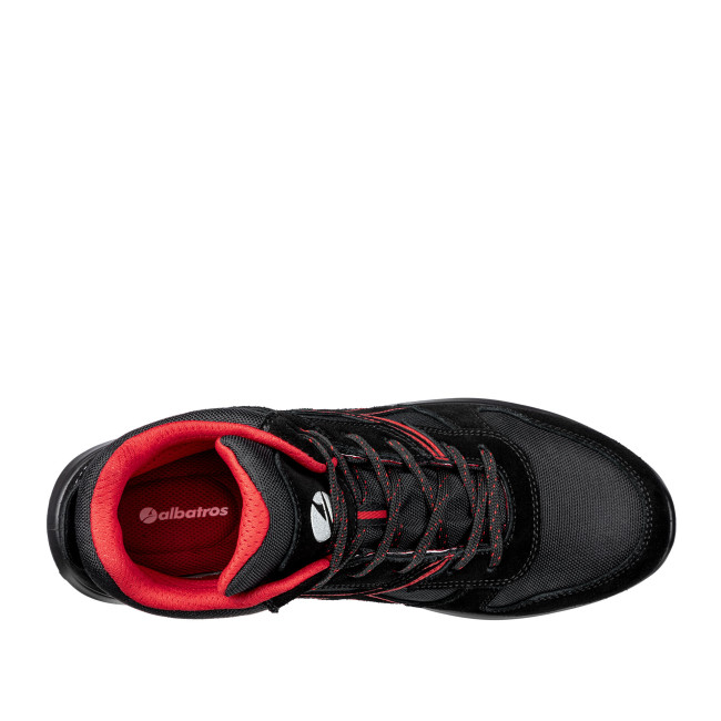 Chaussures de sécurité Clifton mid S3 Noir/Rouge - Albatros