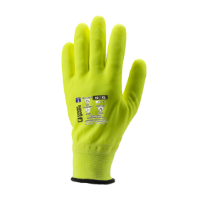 Eurowinter F100 13G Nylon-Handschuhe mit gelbem Nitrilschaum - Coverguard