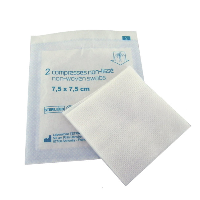 Zestaw 2 jałowych kompresów z włókniny 7,5x7,5 cm - CirMédical