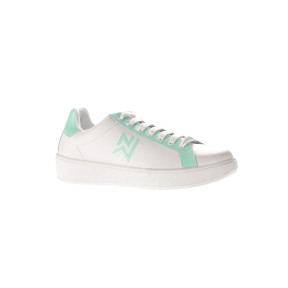 Baskets de travail femme en cuir Amelia blanc et vert - Nordways