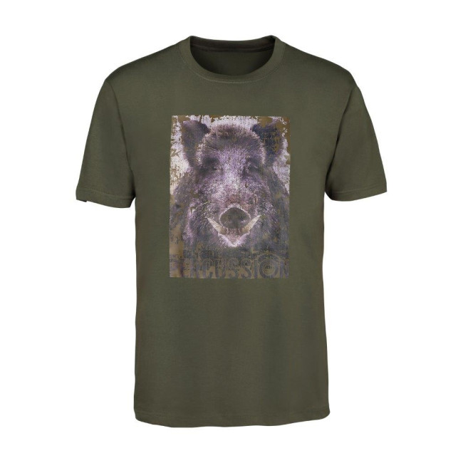 Tee-shirt Serigraphie chasse Sanglier - Percussion