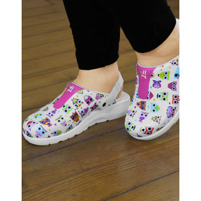 Sabots de travail femme en cuir Arielle OB SRC motifs Hibou- Nordways