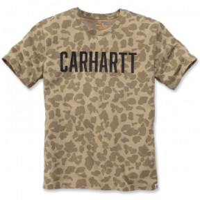 T-shirt workwear Block met logo donkerkaki - Carhartt