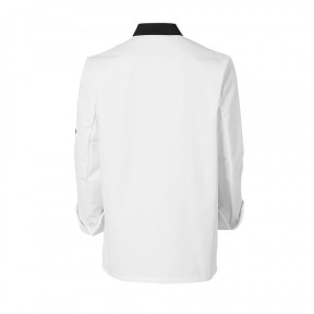 Veste de cuisine homme Ajik manches longues Blanc et noir - Molinel