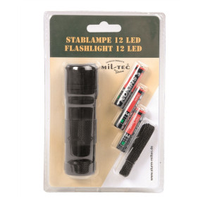 Taschenlampe 12 LED (3AAA) schwarz - Miltec