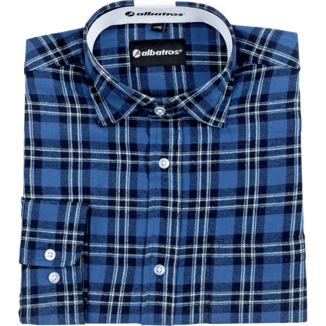 Flanellen overhemd Blauw en Grijs - Albatros