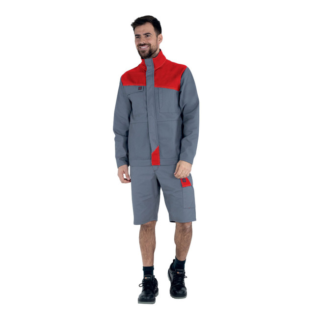 Bluza robocza Grenat Minéral szara / Czerwona - Lafont