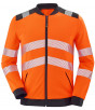 Sweat zippé haute visibilité Vallouise orange fluo et noir - Lafont