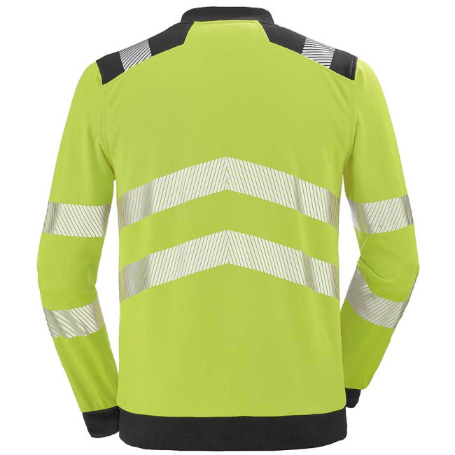 Sweat met rits hoge zichtbaarheid Vallouise geel fluo en zwart - Lafont