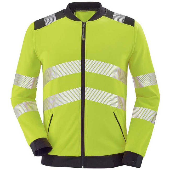 Sweat zippé haute visibilité Vallouise jaune fluo et noir - Lafont