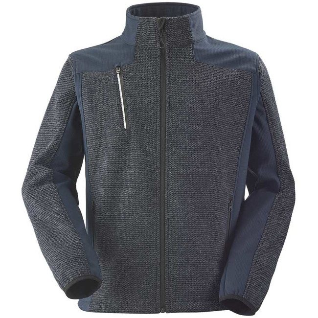 Pull zippé Champoleon bleu chiné et noir - Lafont