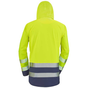 Parka met kap Erwin fluorgeel en marineblauw - Lafont