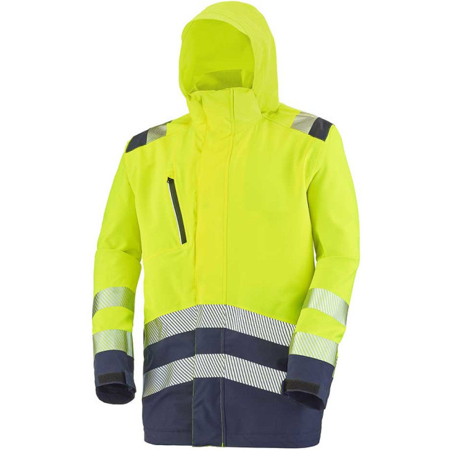Verstärkte Parka Erwin in Neongelb und Marineblau - Lafont