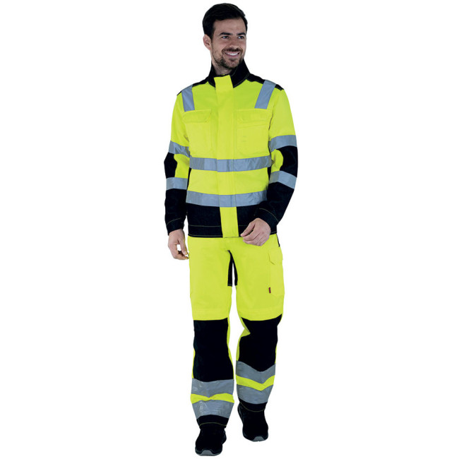 Hoge zichtbaarheid broek heren Star geel en zwart - Lafont