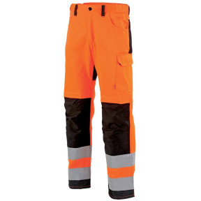 Hoge zichtbaarheid broek heren Star oranje en zwart - Lafont
