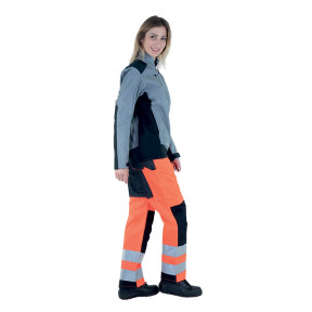 Pantalon de travail femme Tara HV Orange / Noir - Lafont