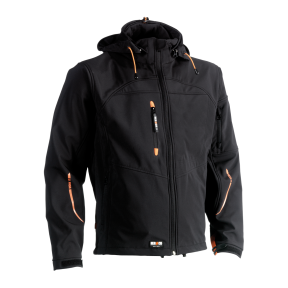 Softshell jas zwart met capuchon POSEIDON - Herock