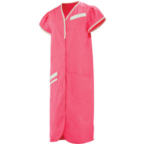Blouse korte mouwen Daphnée roze en wit - Lafont