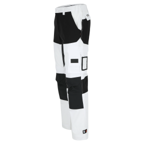 Pantalon de travail multipoches HECTOR Blanc/Noir - Herock