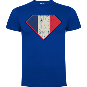 T-Shirt SUPERFRENCH blau 100% Baumwolle - Army Design by Summit Outdoor
