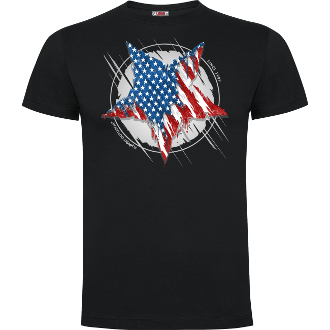 Tee-shirt 100% coton Étoile US noir - Army Design by Summit Outdoor