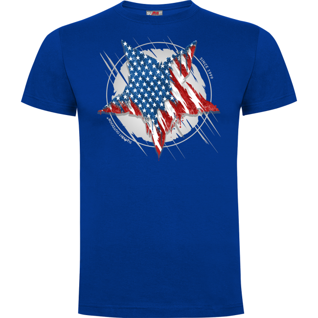 T-shirt Niebieski Królewski Gwiazda US - Army Design by Summit Outdoor