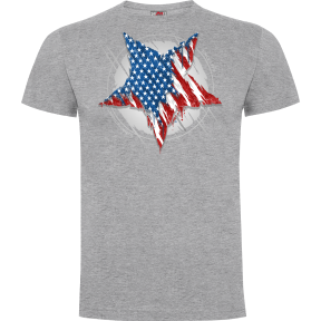 T-Shirt US Star Grau meliert - Army Design by Summit Outdoor