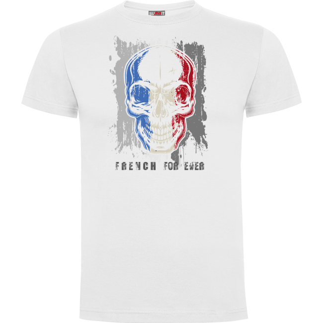 T-Shirt 100% Baumwolle FRENCH FOR EVER weiß - Army Design von Summit Outdoor