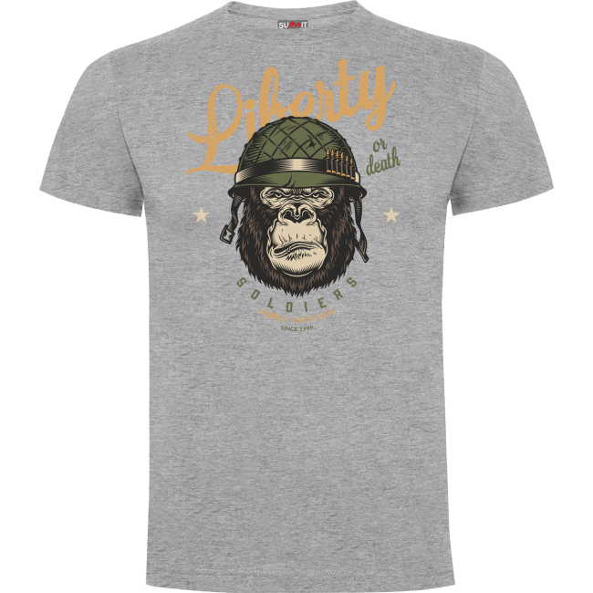 T-shirt Liberty or Death Grijs Gemêleerd - Army Design by Summit Outdoor