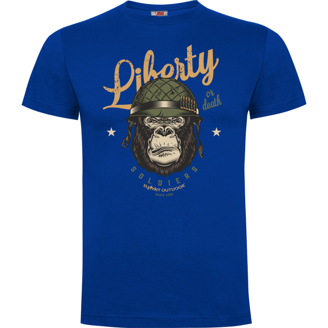 T-shirt Liberty or Death Blauw royal - Army Design by Summit Outdoor