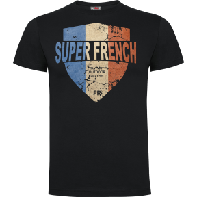 Tee-shirt 100% coton SUPERFRENCH noir - Army Design by Summit Outdoor