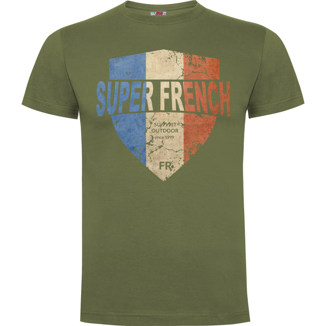 T-Shirt Superfrench Abzeichen Olivgrün - Army Design von Summit Outdoor