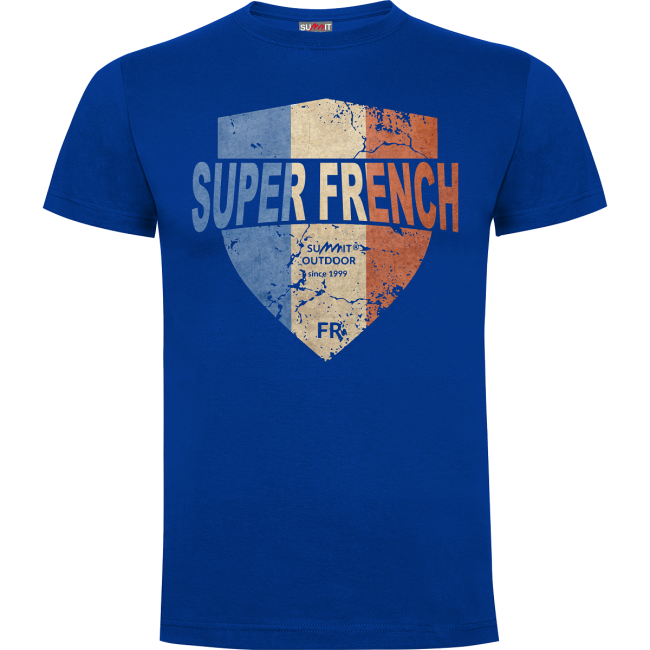 T-shirt 100% bawełna SUPERFRENCH niebieski królewski - Army Design by Summit Outdoor