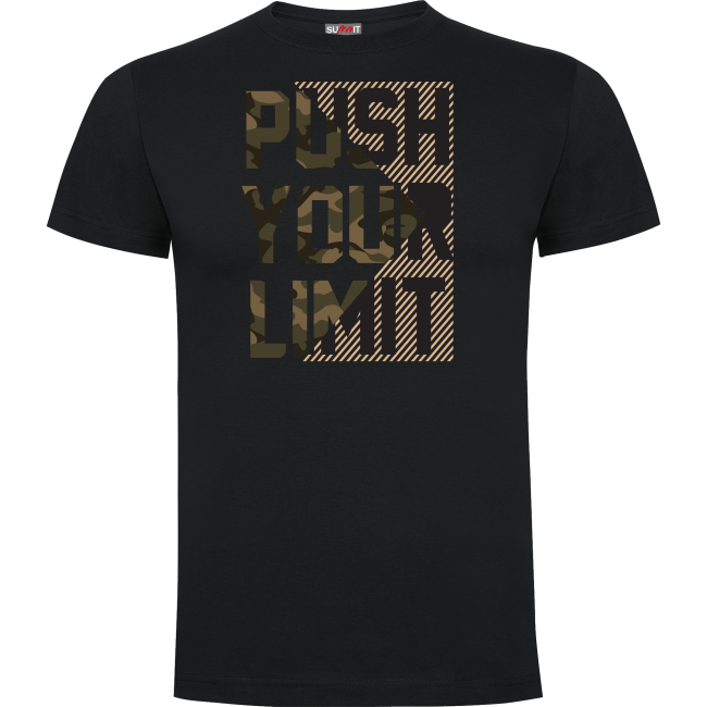 Schwarzes T-Shirt Push your limit modern - Army Design by Summit Outdoor