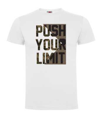 Tee-shirt Blanc Push your limit modern - Army Design by Summit Outdoor