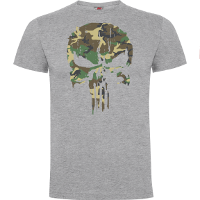 Punisher T-Shirt Woodland Grau meliert - Army Design by Summit Outdoor