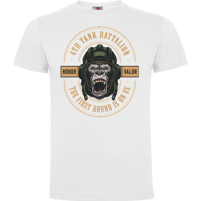 T-Shirt Weiß Tank Battalion - Army Design von Summit Outdoor