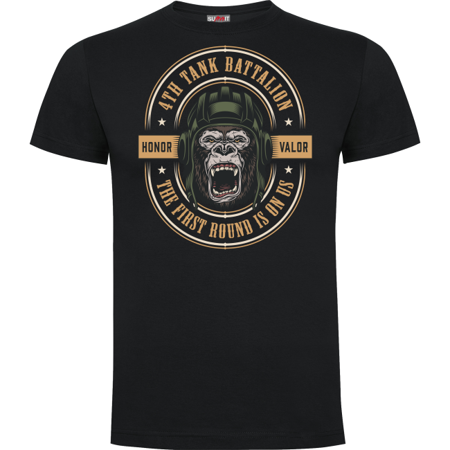 Tee-shirt Noir Tank Battalion- Army design by Summit Outdoor