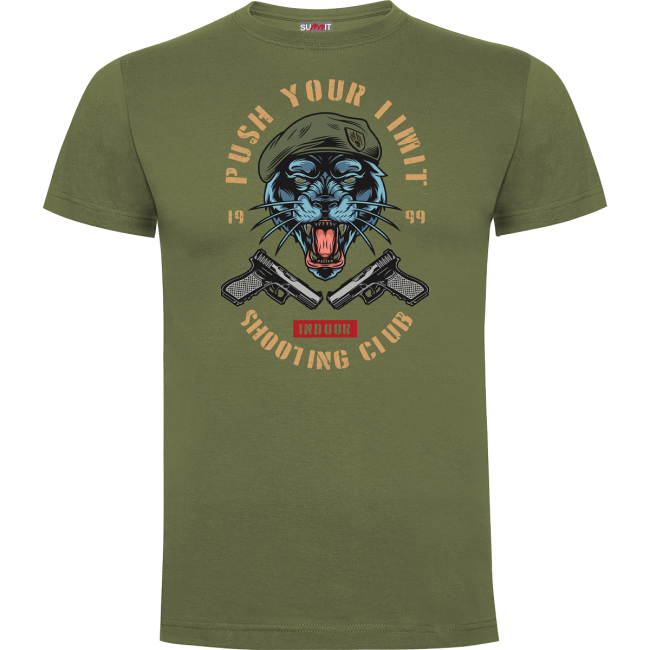 Tee-shirt Vert Push your limit tiger- Army design by Summit Outdoor