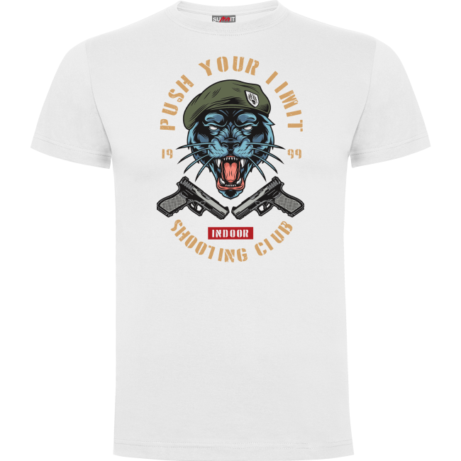 T-shirt Biały Push your limit tiger - Army design by Summit Outdoor