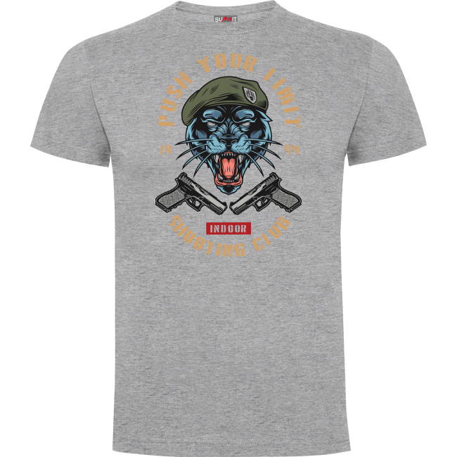 T-Shirt Push your limit tiger Grau meliert - Army Design by Summit Outdoor