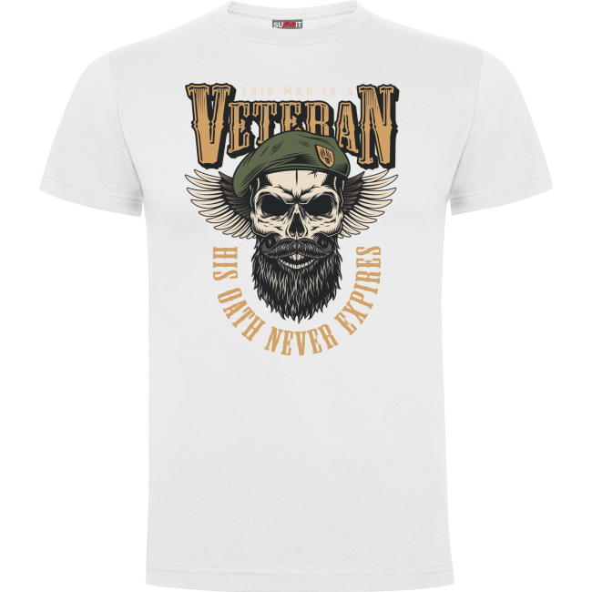 Tee-shirt Blanc His oath never expires - Army design by Summit Outdoor