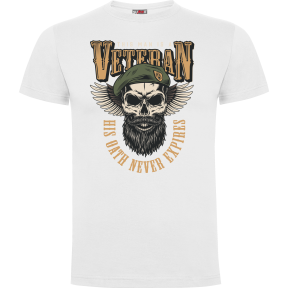 Tee-shirt Blanc His oath never expires - Army design by Summit Outdoor