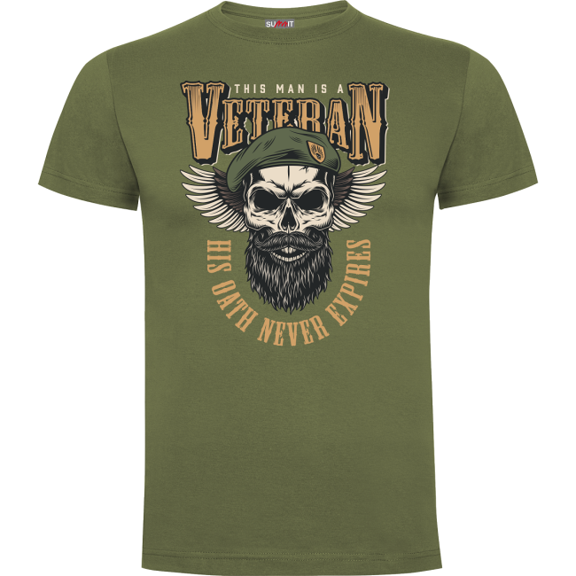 T-shirt Groen His oath never expires- Army design by Summit Outdoor