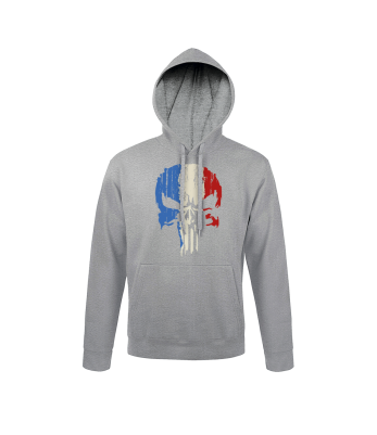 Sweat-shirt Gris Chiné Punisher Tricolore - Army Design by Summit Outdoor