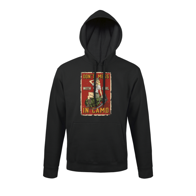 Sweat-shirt Noir Don't Mess with girl - Army Design by Summit Outdoor