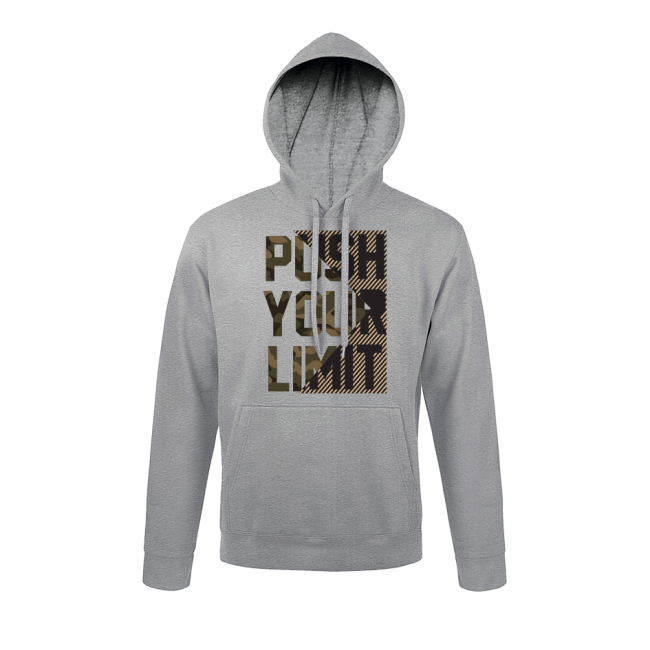 Grau meliertes Sweatshirt Push your limit modern - Army Design by Summit Outdoor