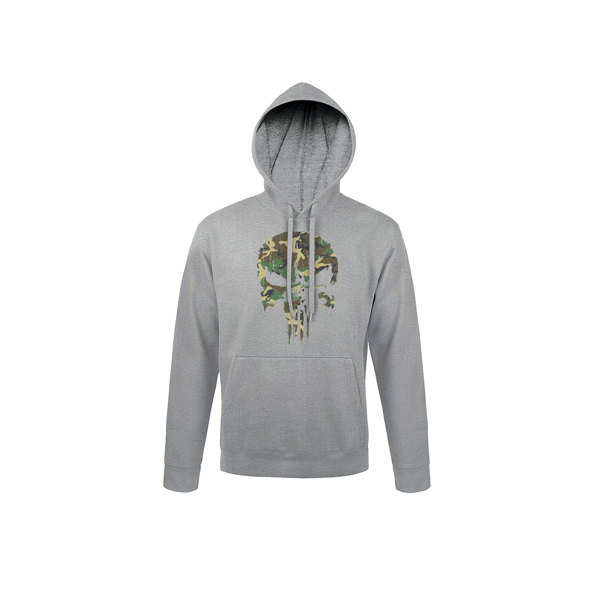 Sudadera gris jaspeado Punisher Woodland Army Design