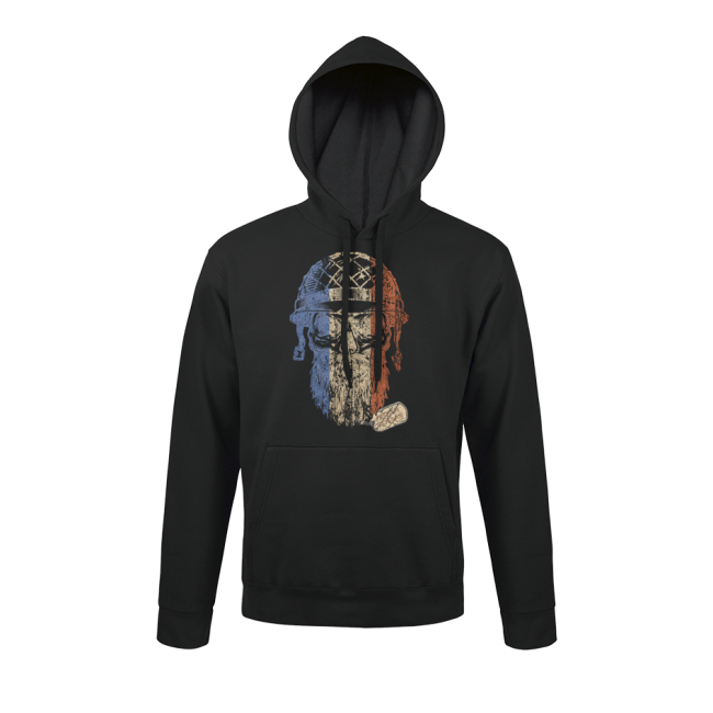 Zwarte Sweatshirt French Veteran - Army Design by Summit Outdoor