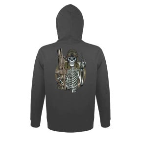 Sweat-shirt Gris Anthracite Squelette - Army Design by Summit Outdoor